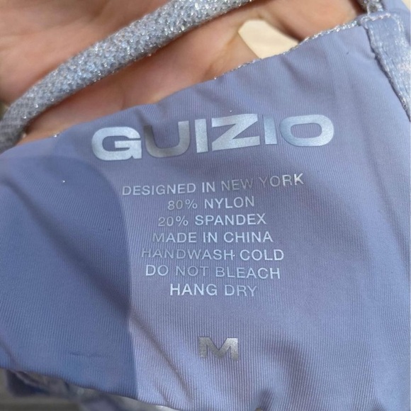 Danielle Guizio Lure Bikini Top in Silver Glitter size medium - Picture 4 of 8